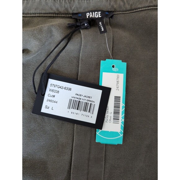 Paige Boho Boxy Cropped Pacey Jacket  Vintage Ivy Green Size Large New - Picture 5 of 8